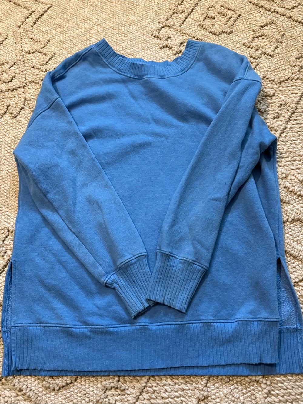 SO Lightweight Blue Scoopneck Crewneck Sweater
